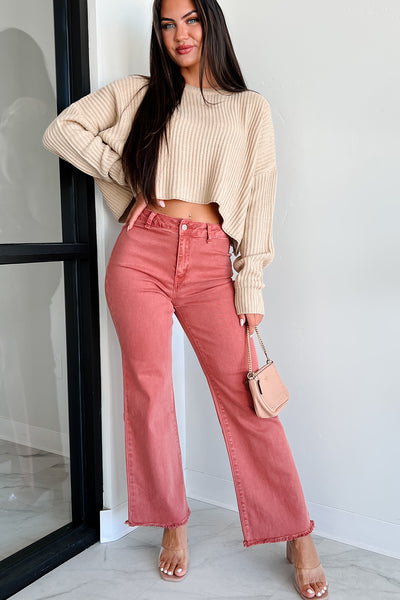 Coziest Memories Crewneck Crop Sweater (Taupe) - NanaMacs