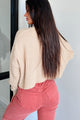 Coziest Memories Crewneck Crop Sweater (Taupe) - NanaMacs