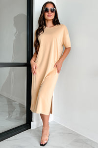 Jaylen T-Shirt Midi Dress (Mustard) - NanaMacs