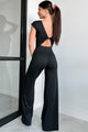 Staying Out Later Twist-Back Jumpsuit (Black) - NanaMacs