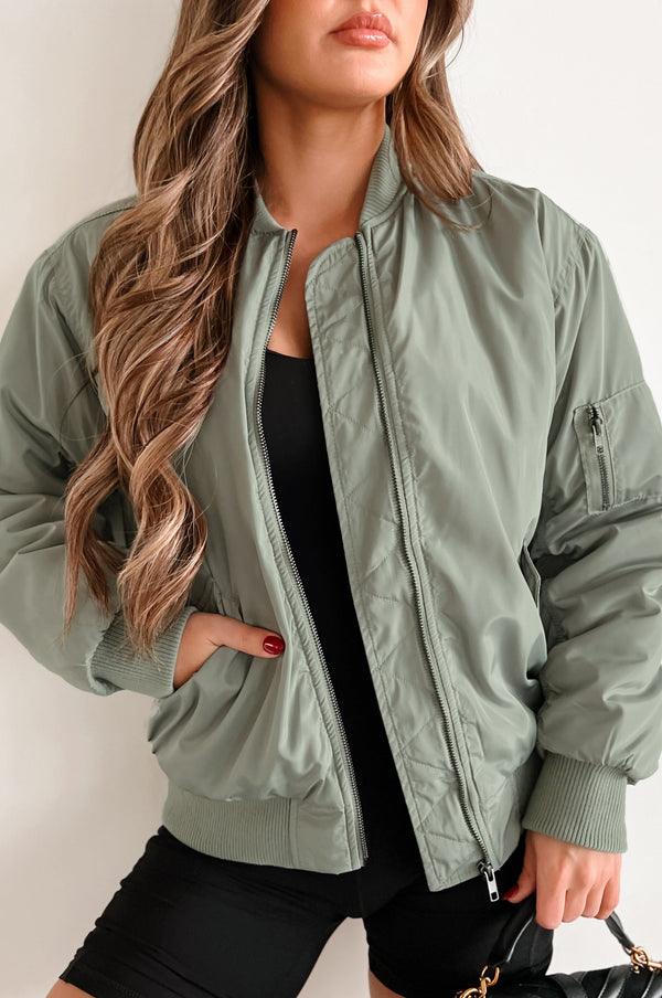 Closing The Distance Bomber Jacket (Olive) - NanaMacs