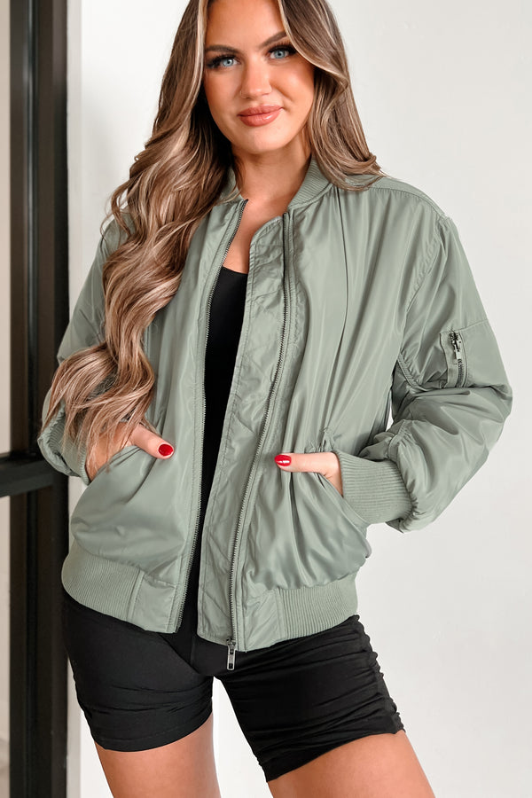 Closing The Distance Bomber Jacket (Olive) - NanaMacs