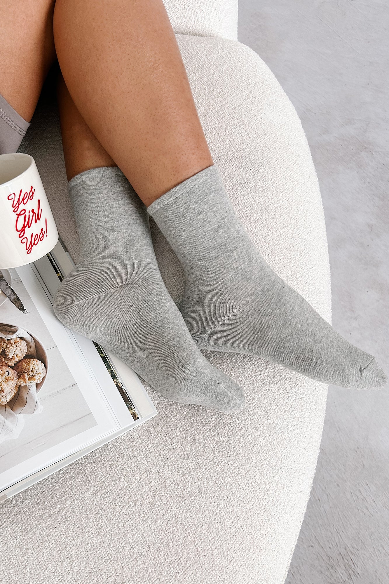 Snuggle Ready Solid Quarter Socks (Grey) - NanaMacs