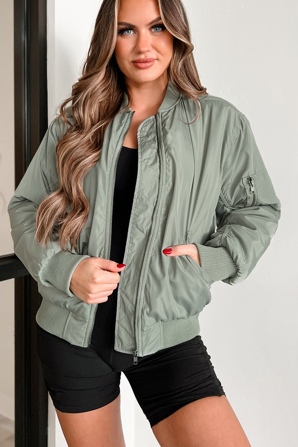 Closing The Distance Bomber Jacket (Olive) - NanaMacs