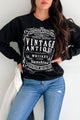 "Vintage Antique Whiskey" Graphic Sweatshirt (Black) - NanaMacs