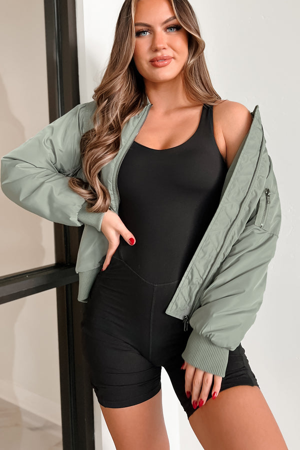 Closing The Distance Bomber Jacket (Olive) - NanaMacs