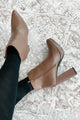 Always Getting Noticed Pointed Toe Platform Bootie (Camel PU)