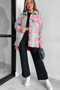 On Cloud Nine Long Plaid Shacket (Pink Multi) - NanaMacs