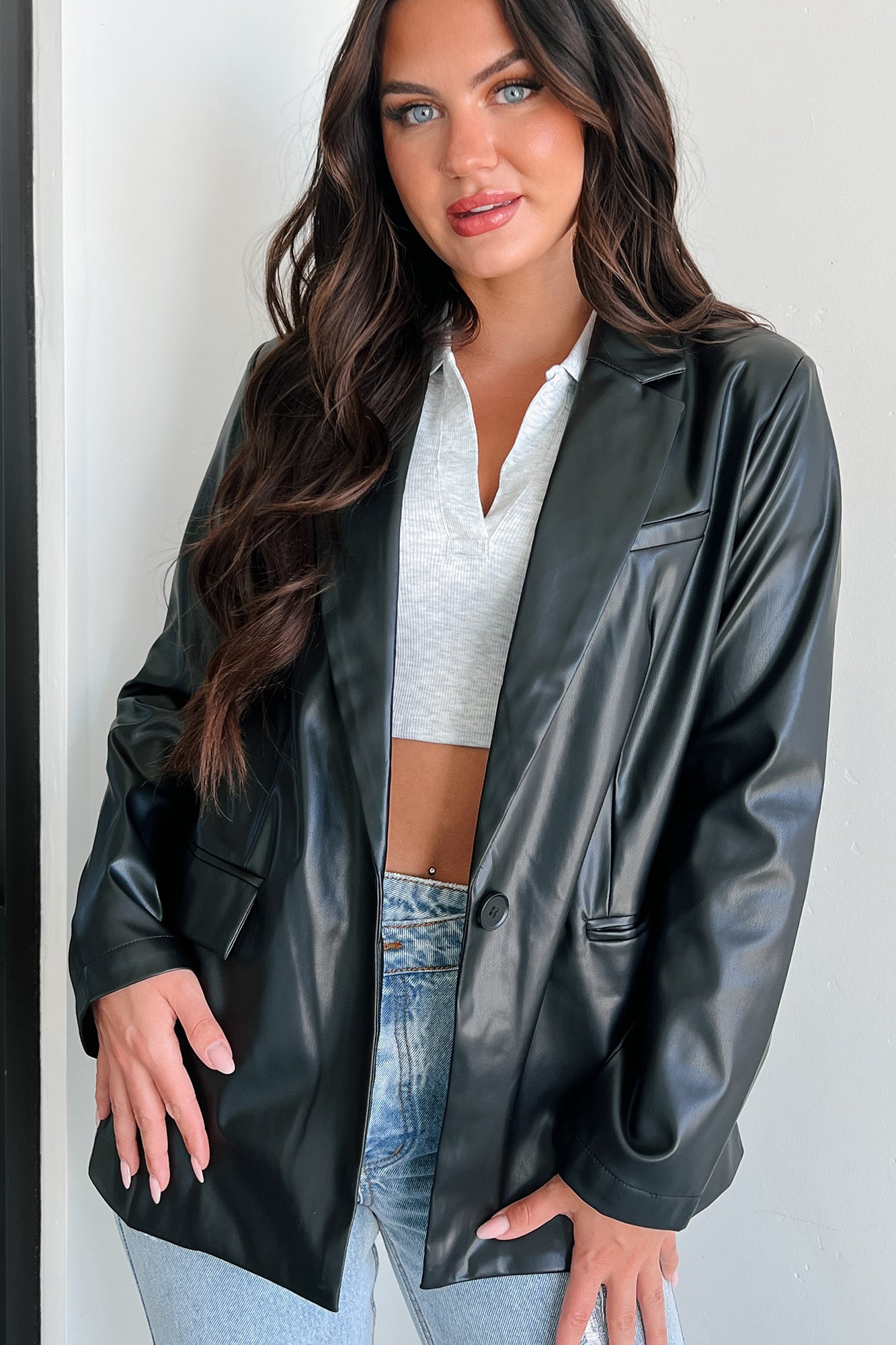 Living The City Life Faux Leather Jacket (Black) - NanaMacs