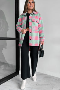 On Cloud Nine Long Plaid Shacket (Pink Multi) - NanaMacs