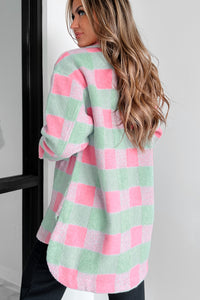 On Cloud Nine Long Plaid Shacket (Pink Multi) - NanaMacs