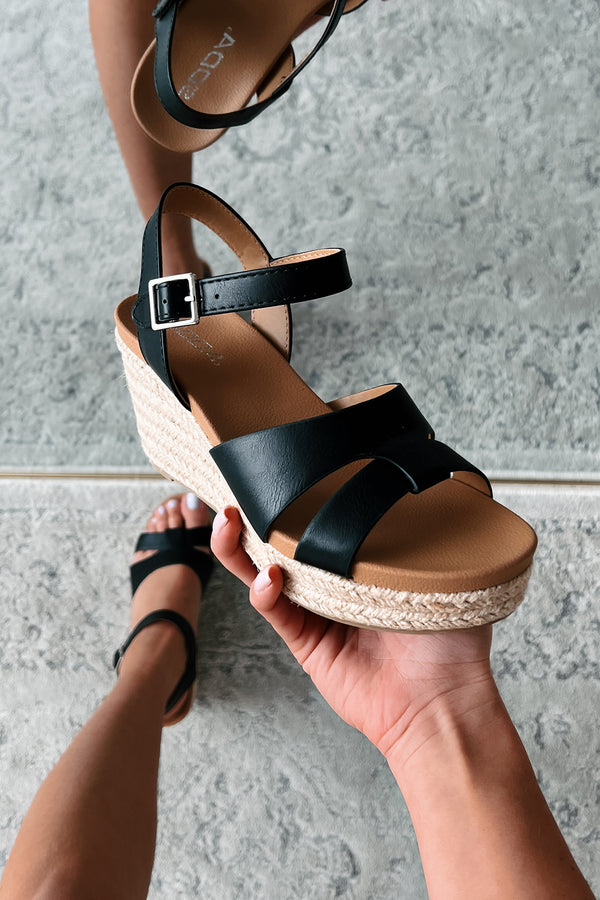 Havana Living Wedge Sandals (Black) - NanaMacs