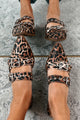 Don't Be Catty Buckle Strap Pointed To Mules (Leopard)