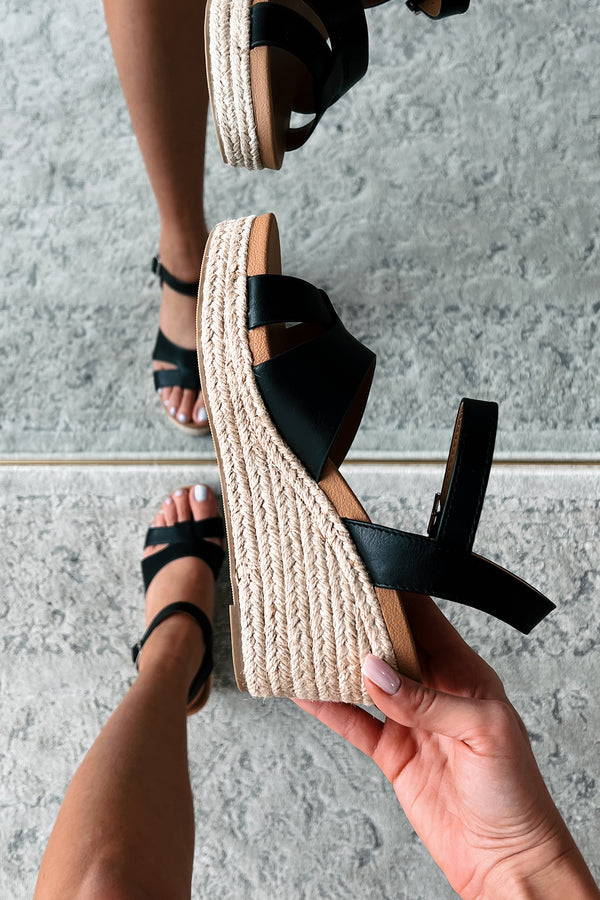 Havana Living Wedge Sandals (Black) - NanaMacs