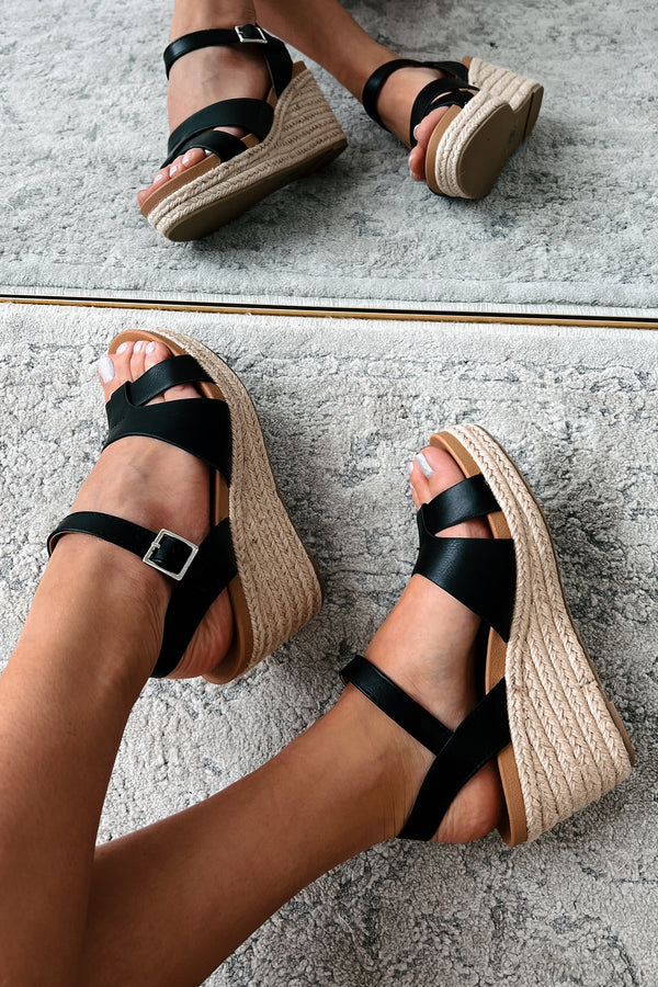 Havana Living Wedge Sandals (Black) - NanaMacs