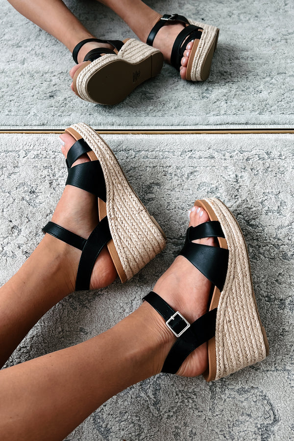 Havana Living Wedge Sandals (Black) - NanaMacs