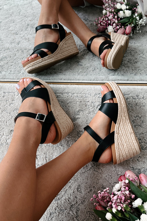 Havana Living Wedge Sandals (Black) - NanaMacs