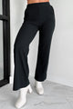 Home For The Evening Ribbed Lounge Pants (Black) - NanaMacs