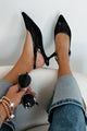 Seeing The Truth Mesh Slingback Heels (Black)