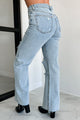 Elgin High Rise Cross-Waist Straight Leg Jeans (Light) - NanaMacs