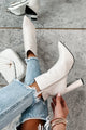 Simple Perfection Faux Leather Booties (Ivory PU)