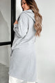 Got No Motivation Hooded Fleece Long Cardigan (Heather Gray) - NanaMacs