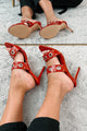 Skyline Views Double-Strap Studded Heeled Sandals (Red) - NanaMacs