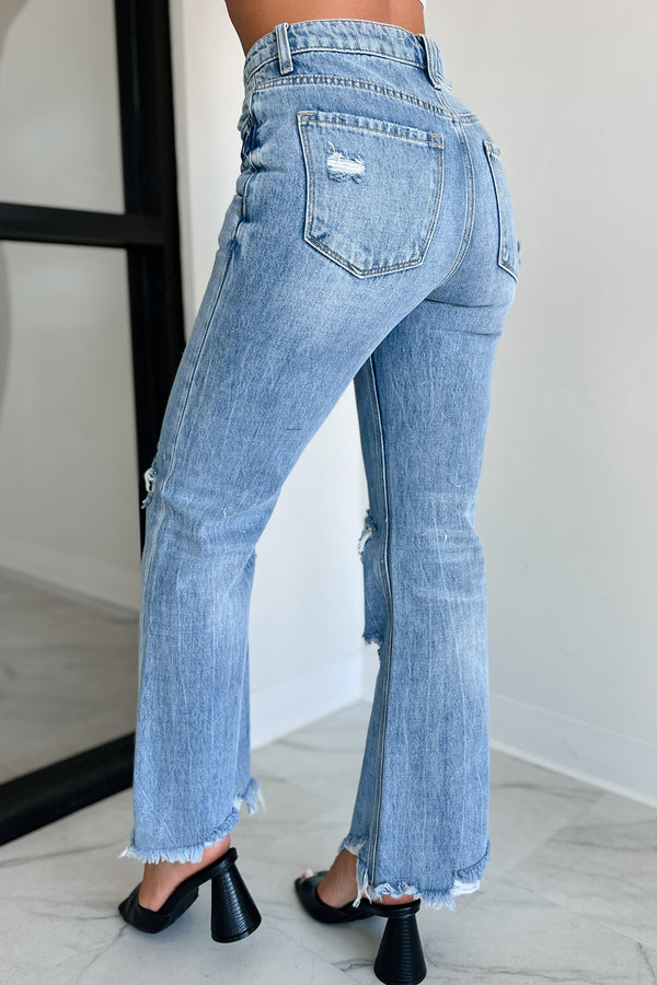 Redeemed High Rise Distressed 90's Flare Vervet Jeans (Medium) - NanaMacs