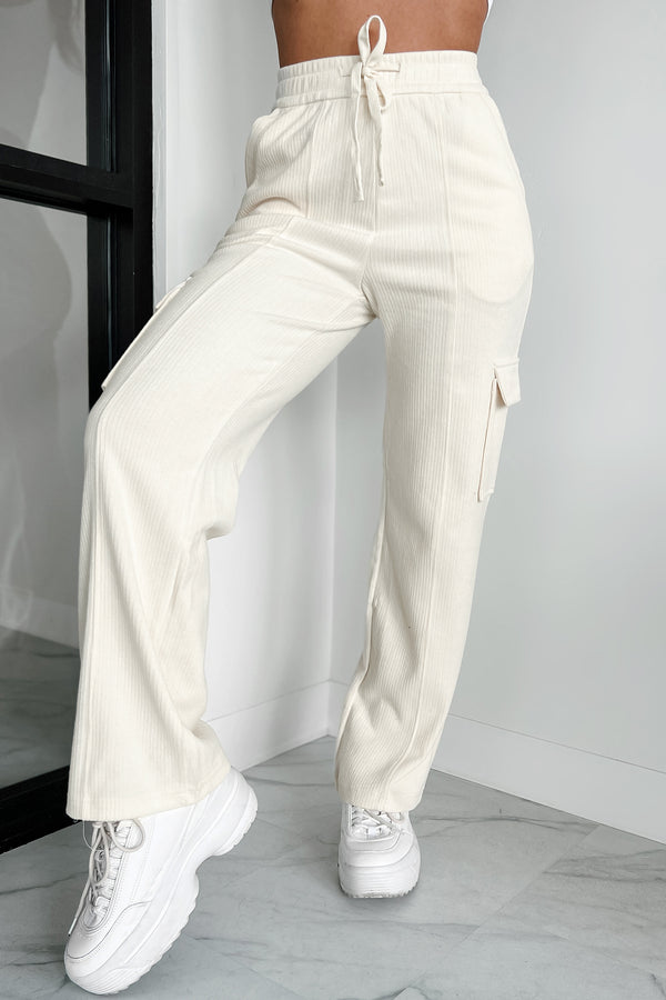 Sunday Signature Cargo Sweatpants (Ivory) - NanaMacs