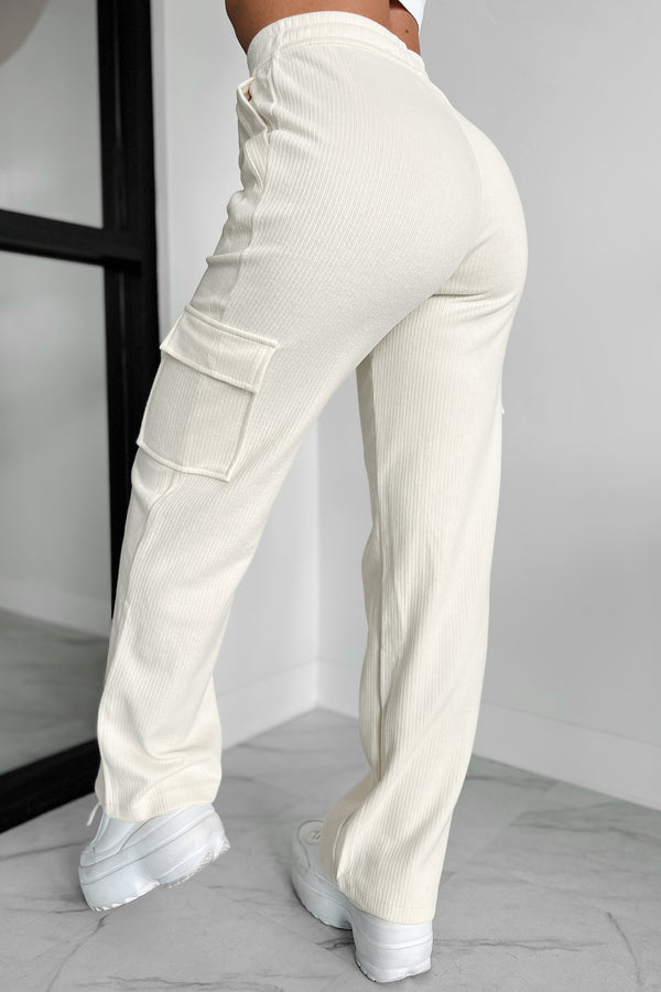 Sunday Signature Cargo Sweatpants (Ivory) - NanaMacs