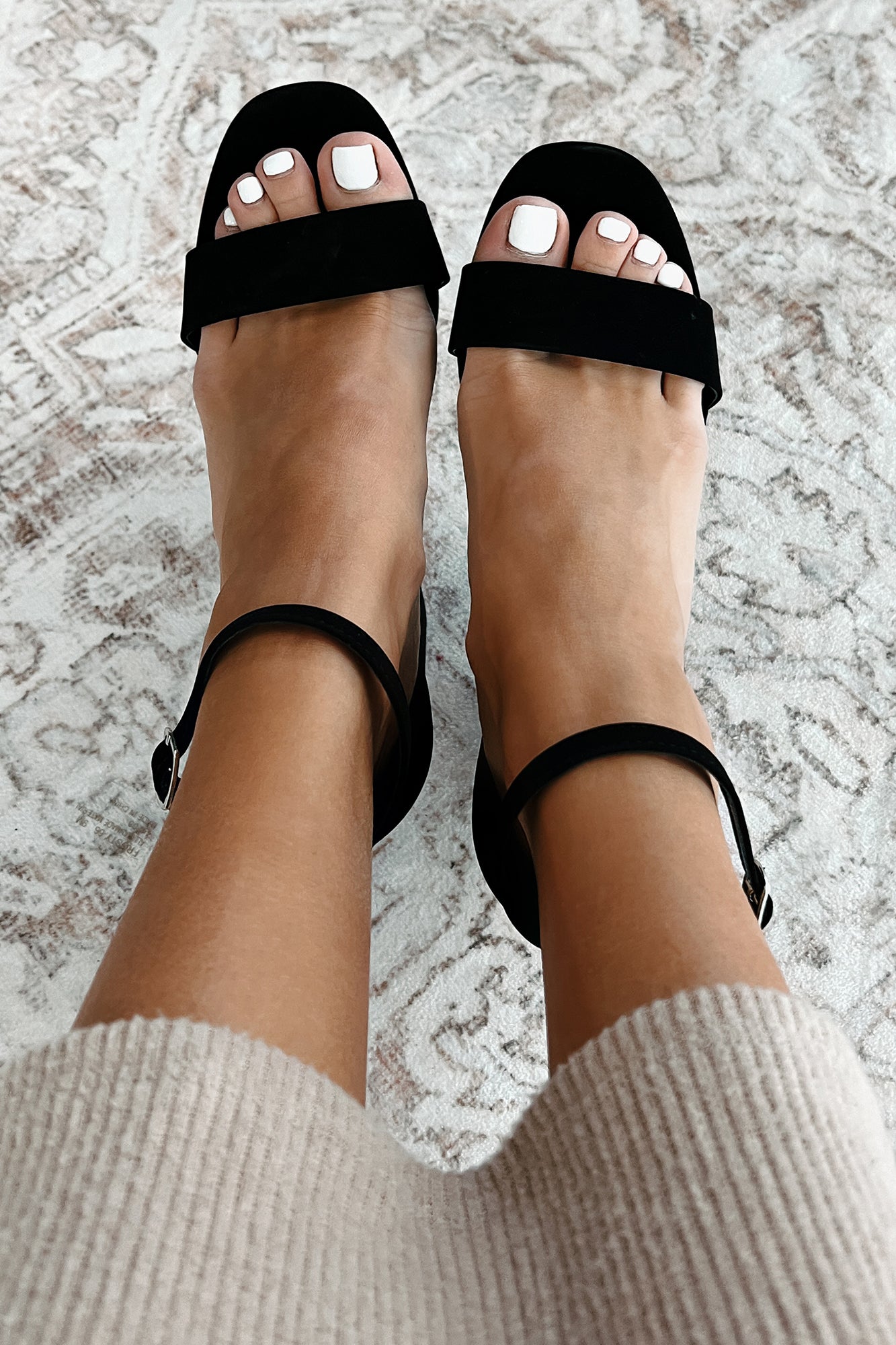 Walking Daydream Open Toe Platform Heels (Black Nubuck) - NanaMacs