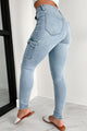 Yvette High Rise Cello Cargo Skinny Jeans (Light Denim) - NanaMacs