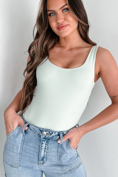 New Hobbies Scoop Neck Tank Bodysuit (Sprout Green) - NanaMacs