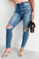 Calico High Rise Distressed Risen Skinny Jeans (Medium) - NanaMacs