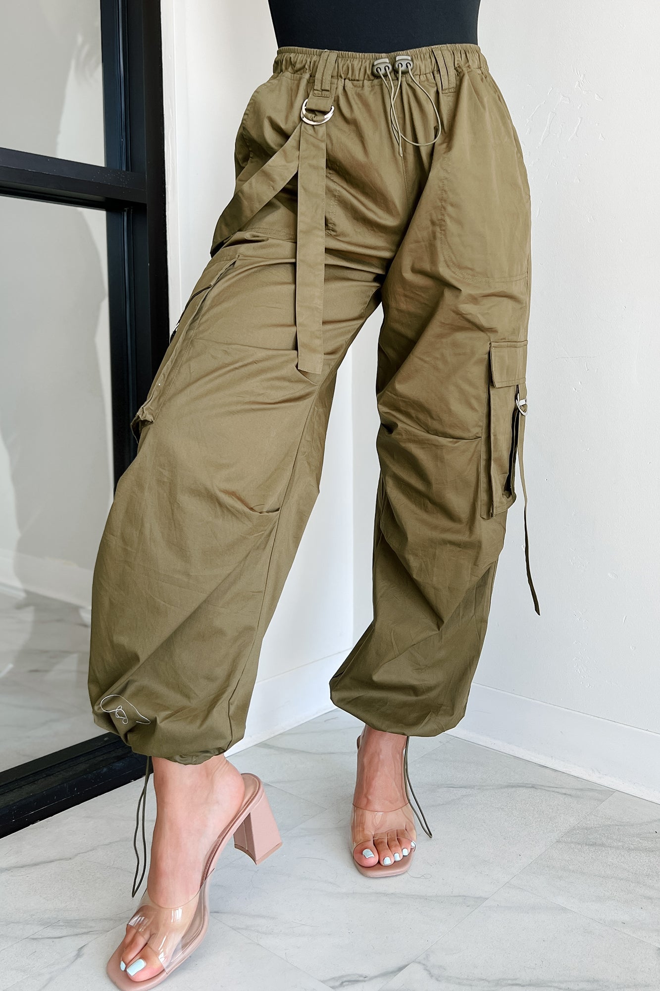 Mansel Wide Leg Cargo Pants (Olive) · NanaMacs