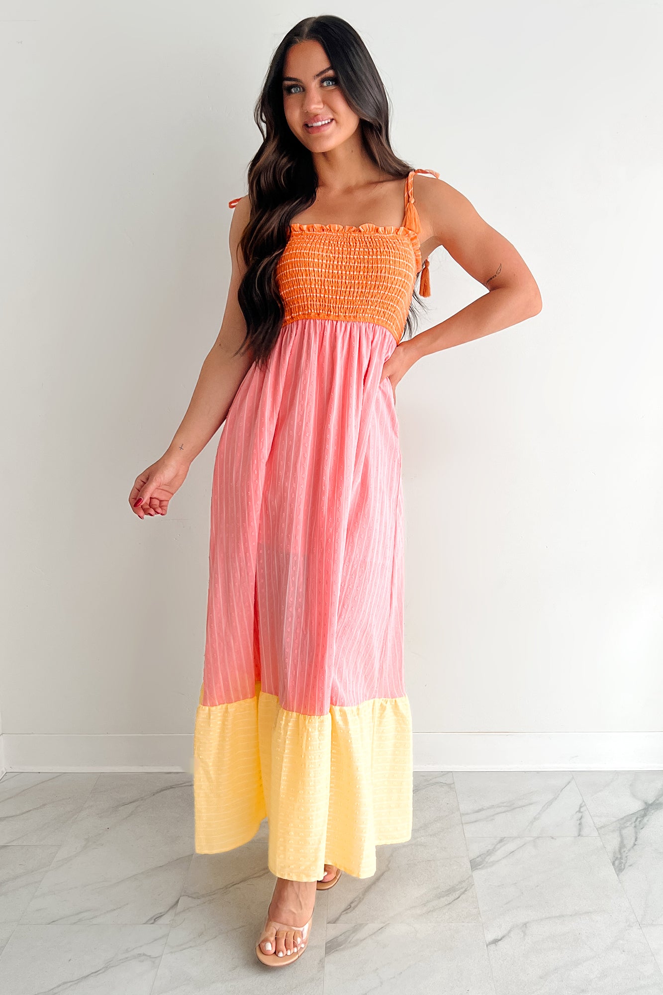 Women's Sunkissed & Sassy Colorblock Maxi Dress