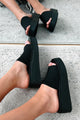 Farley Knit Strap Platform Sandal (Black) - NanaMacs