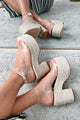 Steer Clear Espadrille Platform Sandal (Clear/Nude) - NanaMacs