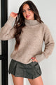 Cabin Cutie Cowl Neck Sweater (Taupe) - NanaMacs