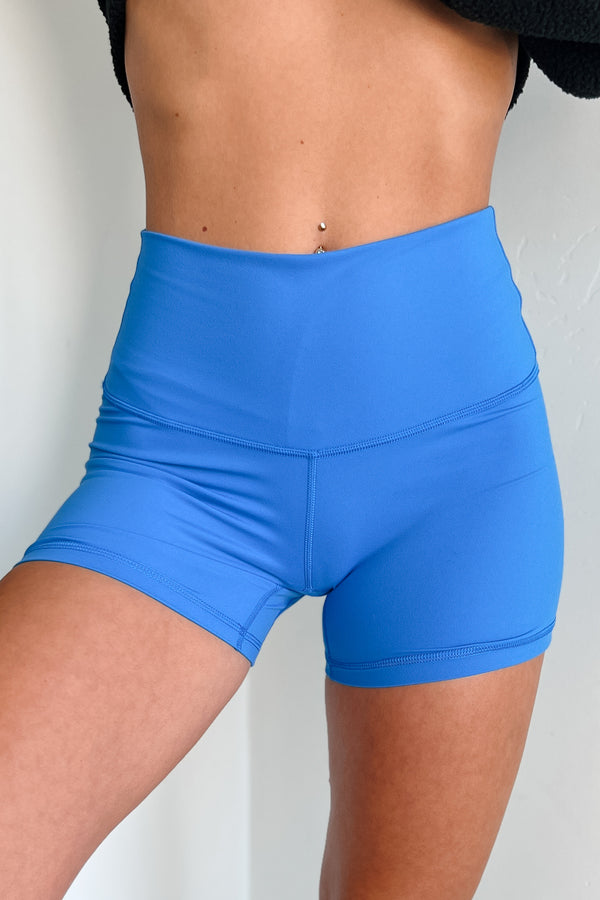 Determined To Win Buttery Soft Biker Shorts (Blue) - NanaMacs