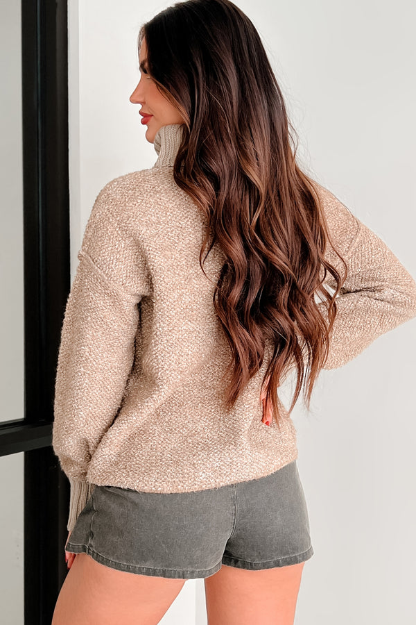 Cabin Cutie Cowl Neck Sweater (Taupe) - NanaMacs