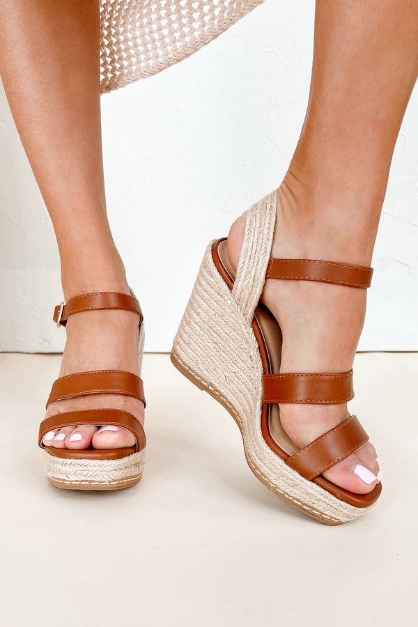 Lavina Espadrille Wedge Heeled Sandal (Tan) - NanaMacs