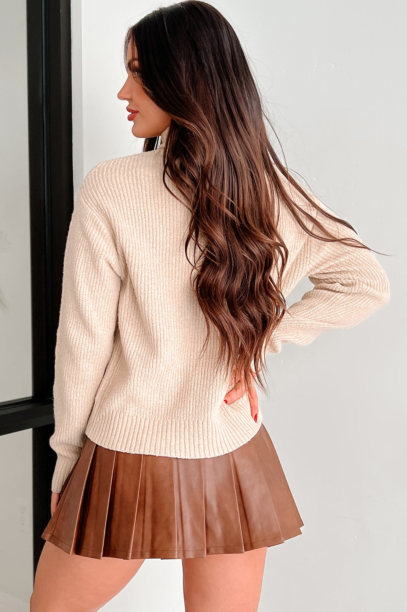 Where Stories Are Written Turtleneck Sweater (Taupe) - NanaMacs