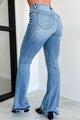 Lost Cause Mid-Rise Vintage Wash Distressed Flare Jeans (Vintage) - NanaMacs