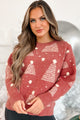 Love You Snow Much Printed Pom Sweater (Red) - NanaMacs