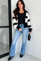 Savoring The Sweetness Striped Cardigan (Black/Off White) - NanaMacs