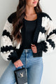 Savoring The Sweetness Striped Cardigan (Black/Off White) - NanaMacs