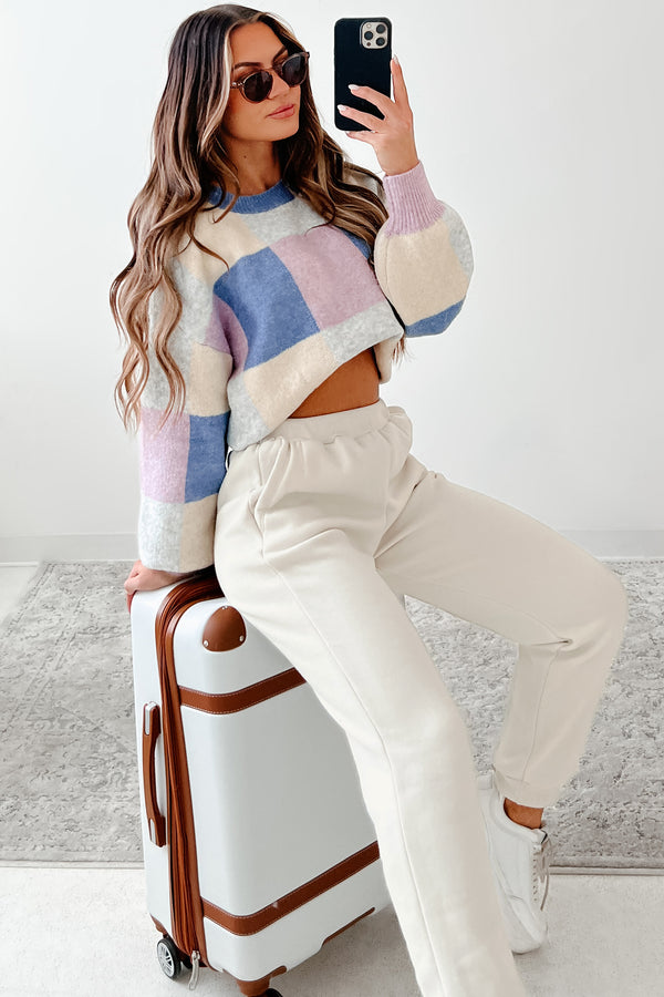 Solving The Puzzle Colorblock Sweater (Blue Multi) - NanaMacs