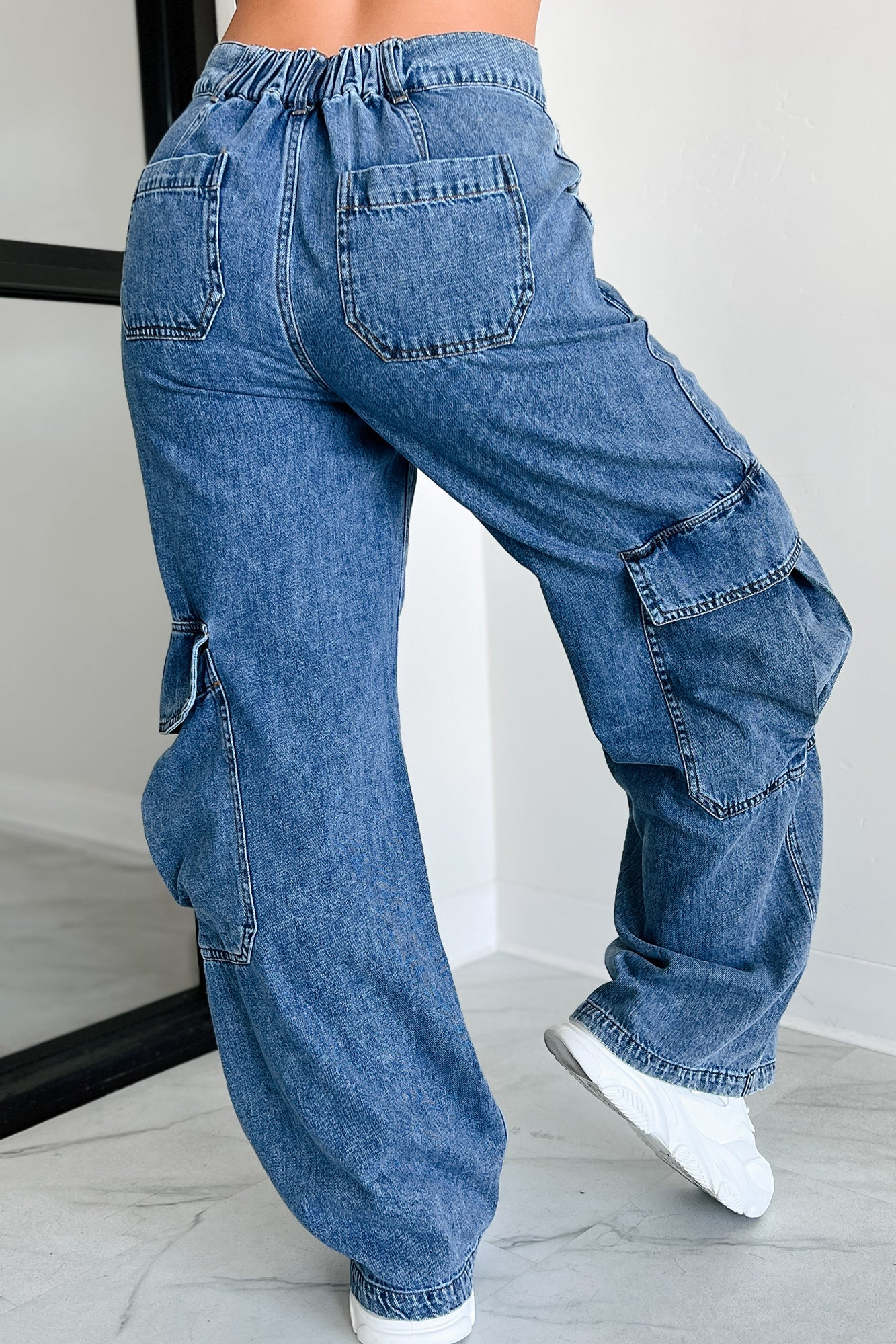 Summit Baggy Cargo Jeans (Dark Denim) · NanaMacs