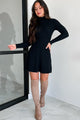 Always On Your Mind Turtleneck Sweater Dress (Black) - NanaMacs